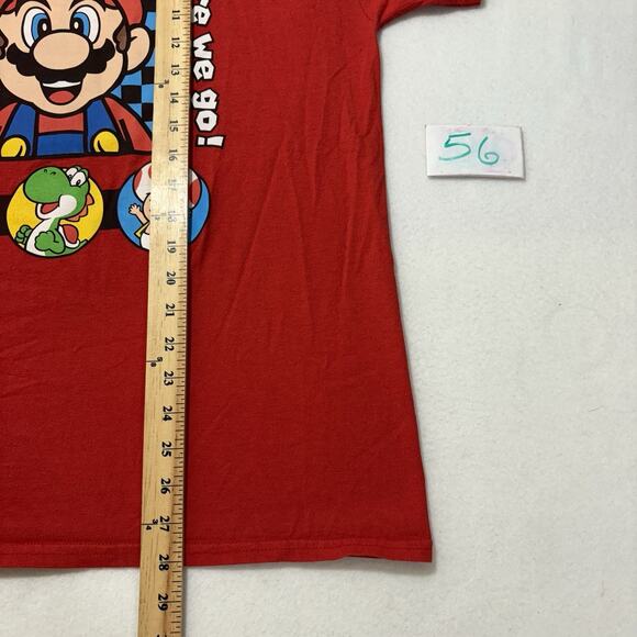 Nintendo Super Mario Men’s Large Graphics T Shirt Red Short Sleeve Here We Go - Picture 8 of 11